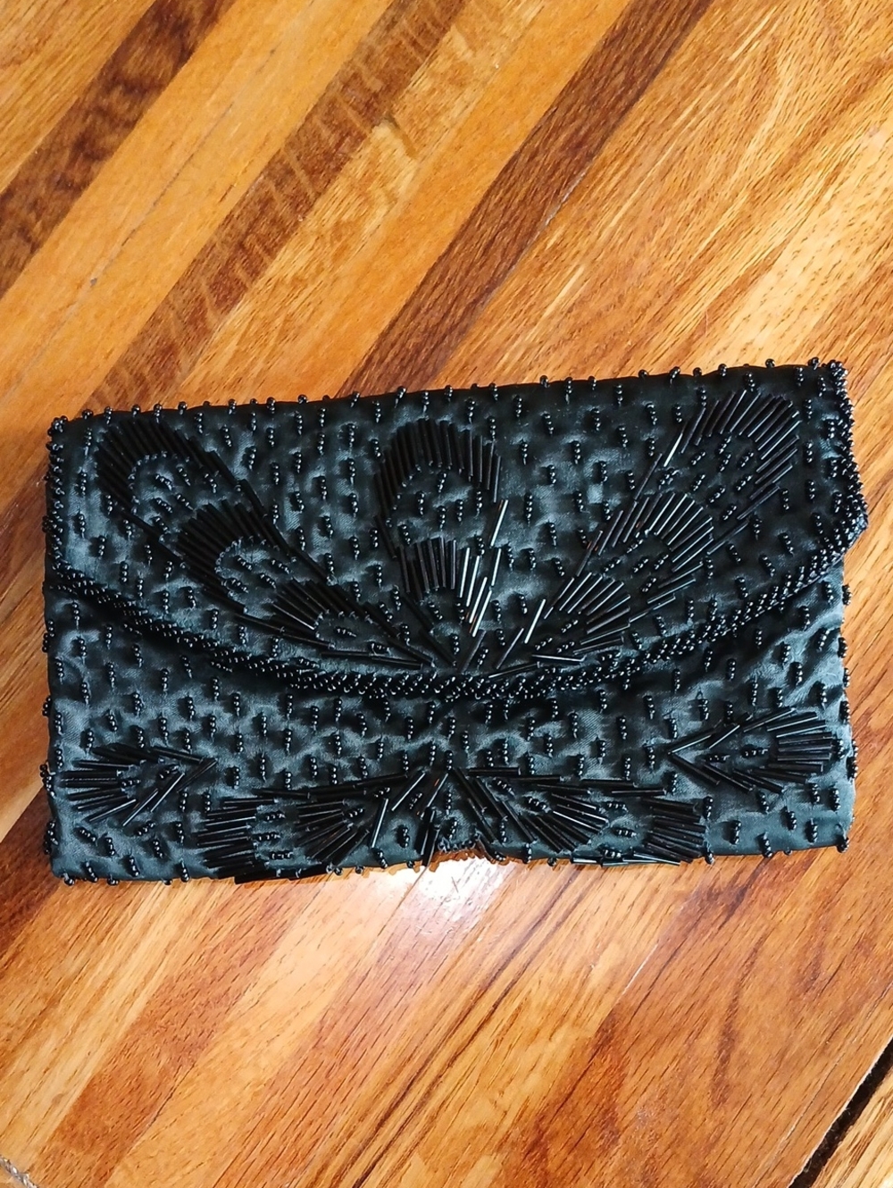 Vintage Walborg Black Beaded Evening Clutch